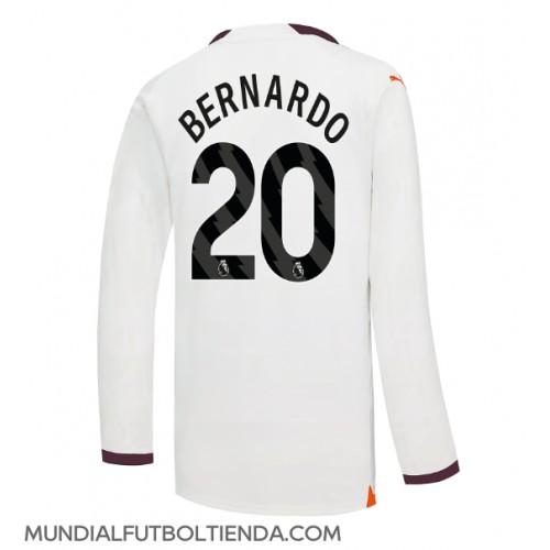 Camiseta Manchester City Bernardo Silva #20 Segunda Equipación Replica 2023-24 mangas largas